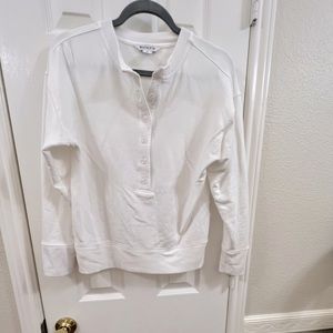 Athleta Balance Henley sweatshirt, white, size x-small